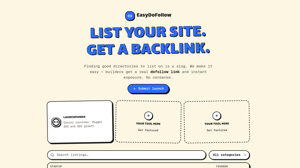 Screenshot of EasyDoFollow