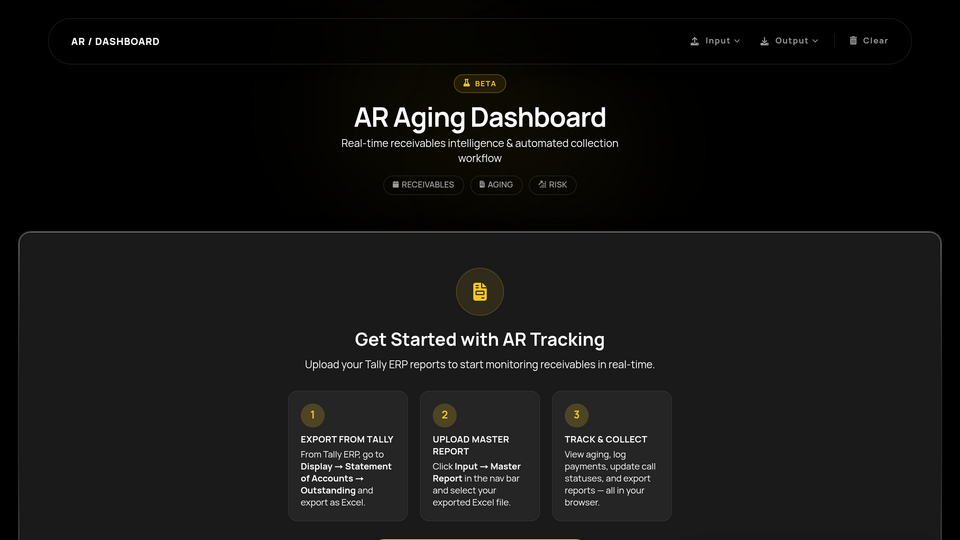 Screenshot of SkyLimit AR Aging Dash