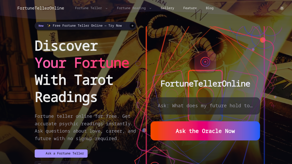 Screenshot of FortuneTellerOnline