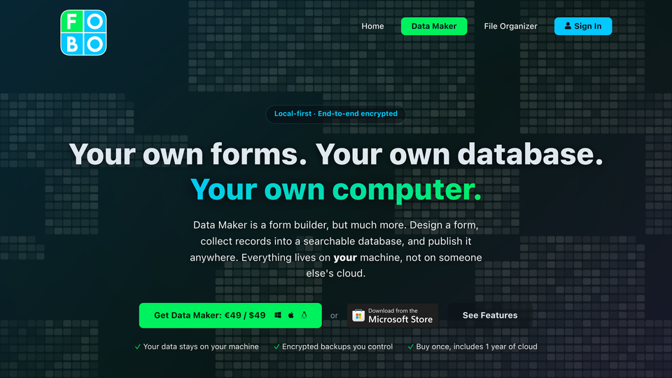 Screenshot of Data Maker