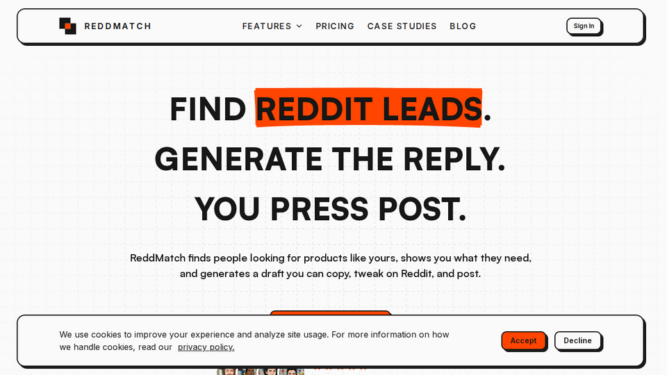 Screenshot of ReddMatch