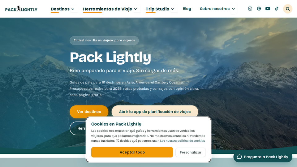 Screenshot of Pack Lightly