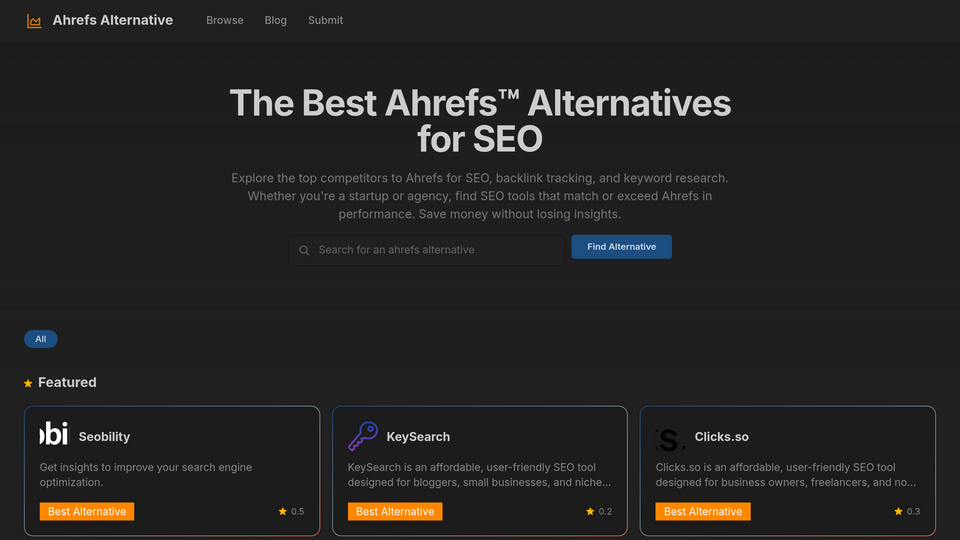 Screenshot of Ahrefs Alternative