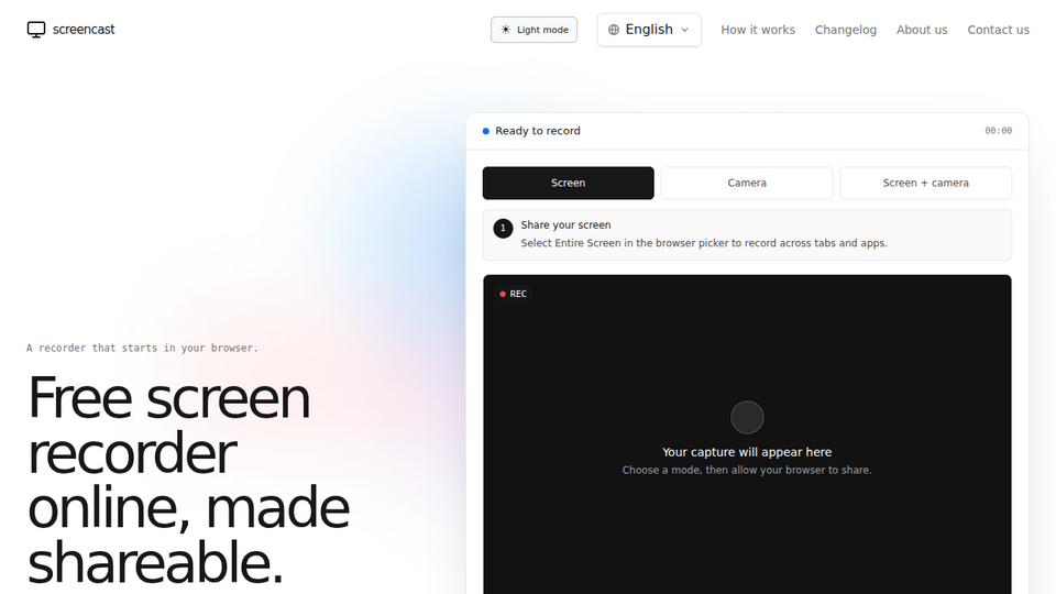 Screenshot of Screencast