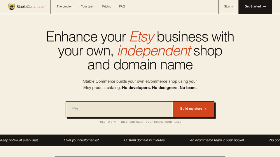 Screenshot of Stable Commerce