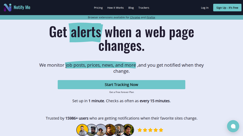 Screenshot of Notify Me