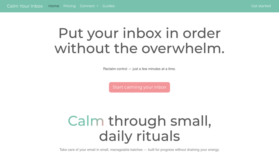 Screenshot of Calm Your Inbox