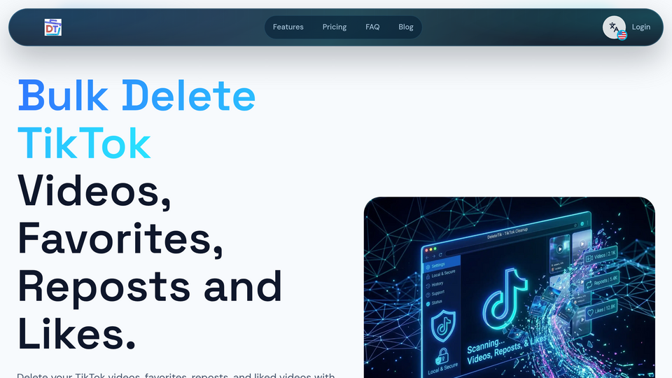 Screenshot of DeleteTik