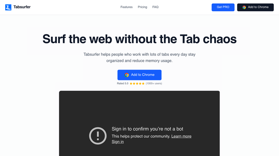 Screenshot of Tabsurfer