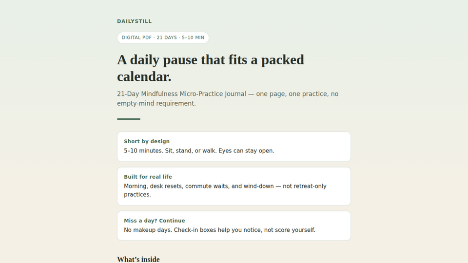 Screenshot of DailyStill
