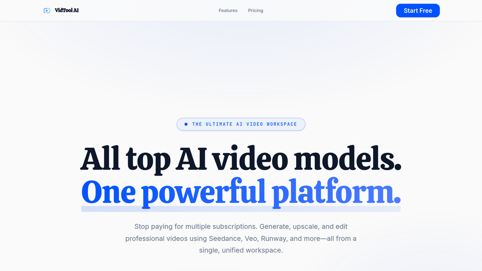 Screenshot of Vidtool AI