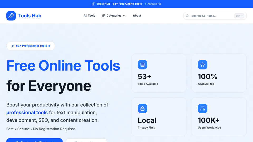 Screenshot of Tools Hub