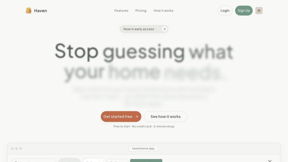 Screenshot of haven