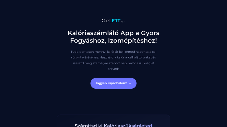 Screenshot of Kalóriaszámláló App