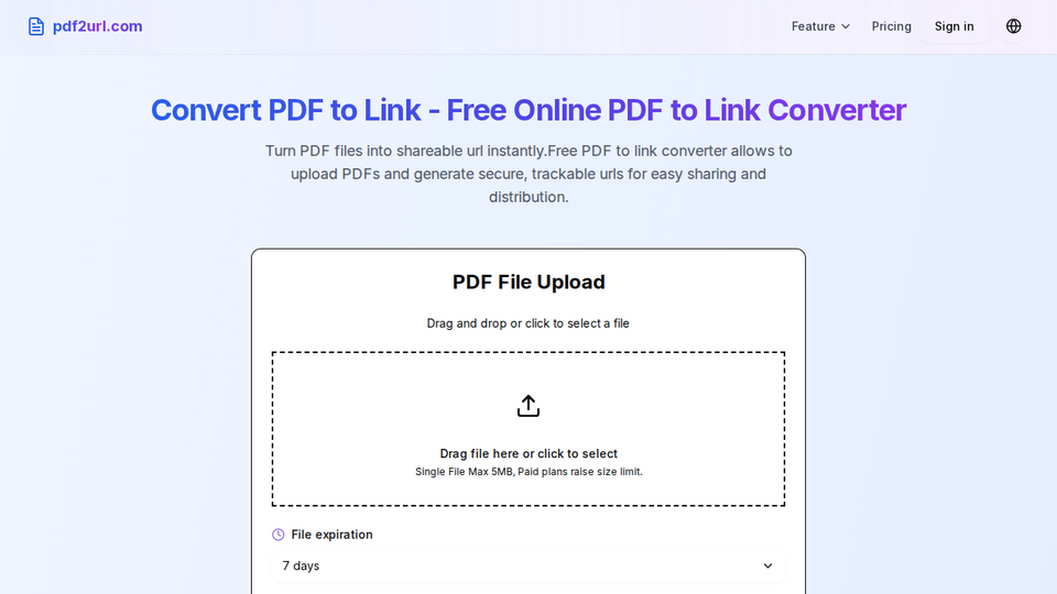 Screenshot of PDF to Link