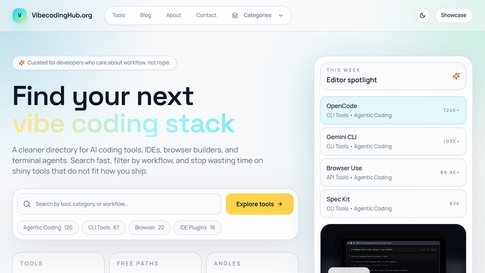 Screenshot of Vibe Coding Hub