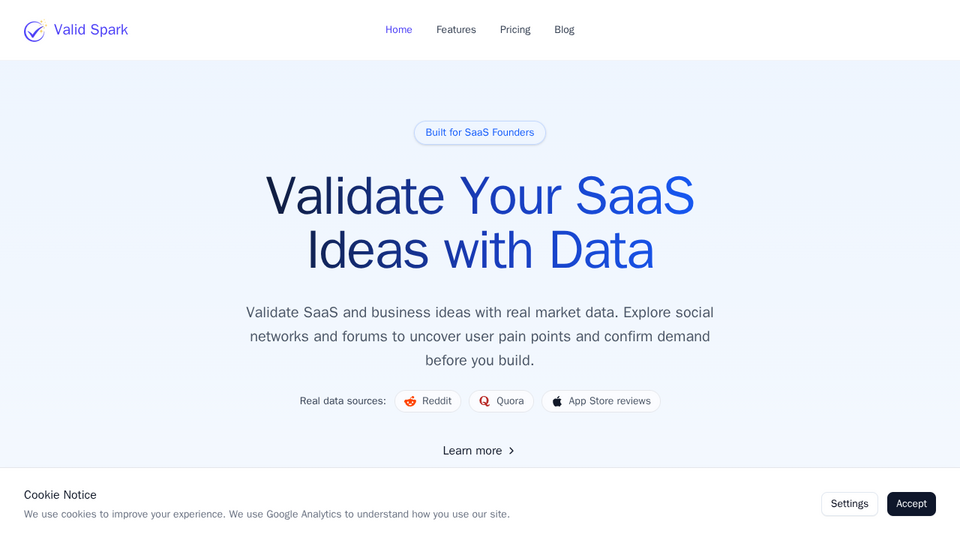 Screenshot of Valid Spark