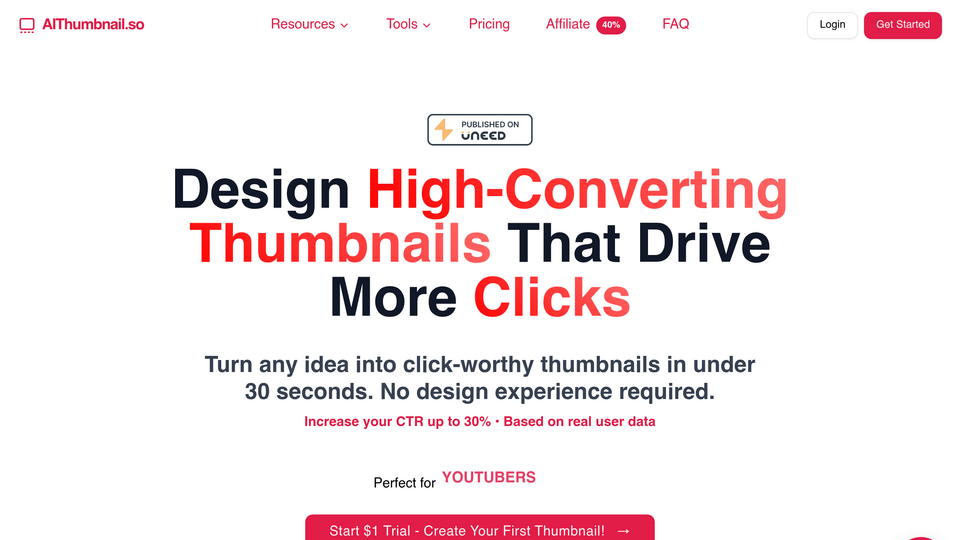 Screenshot of AIThumbnail.so