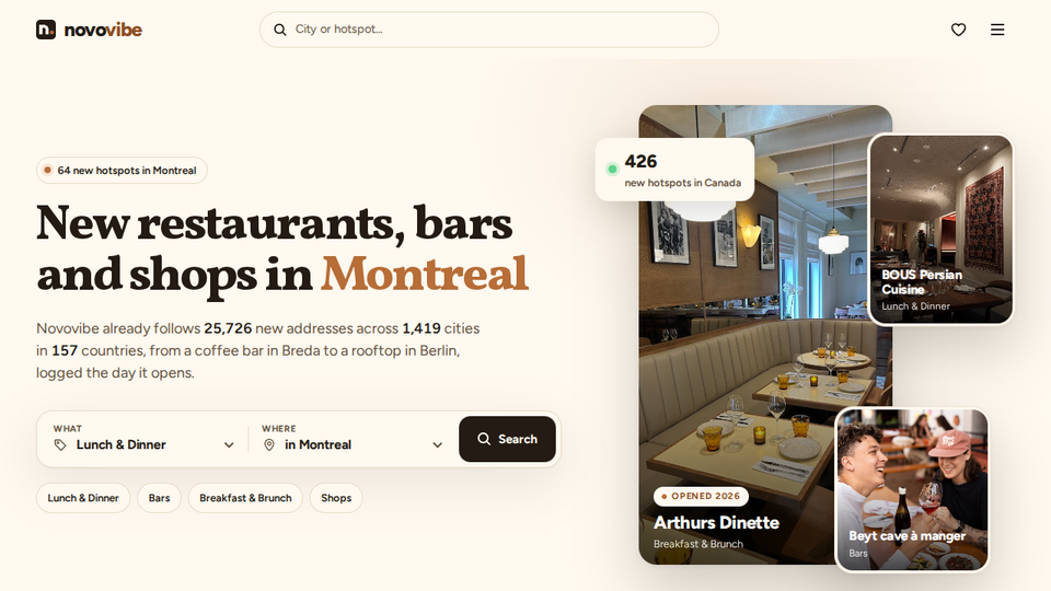 Screenshot of Novovibe