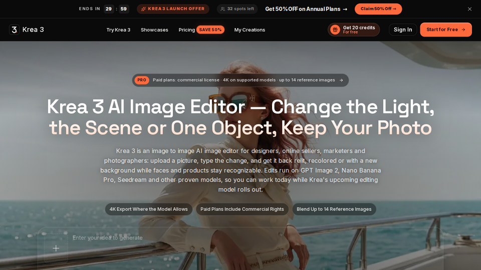 Screenshot of Krea 3
