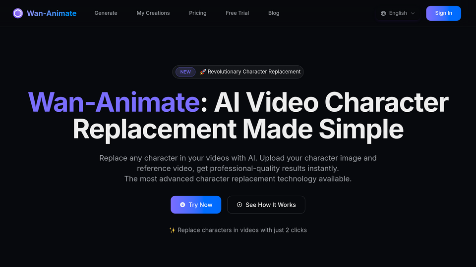 Screenshot of Wan-Animate