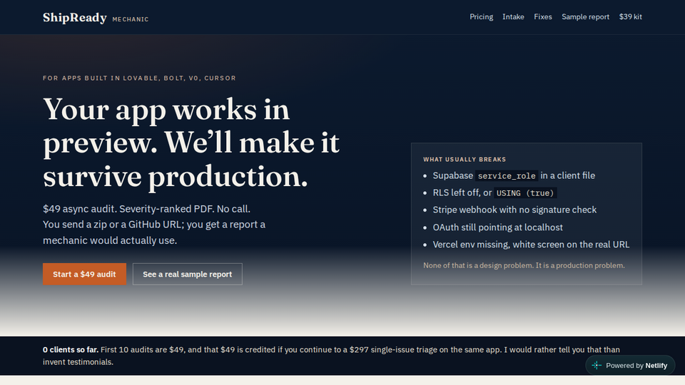 Screenshot of ShipReady