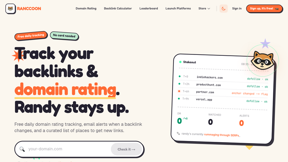 Screenshot of Ranccoon