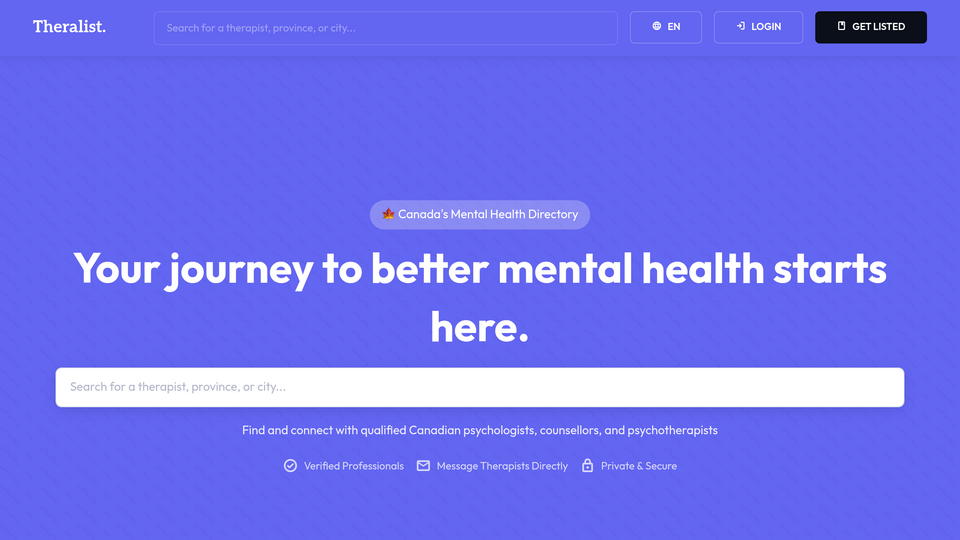 Screenshot of Theralist