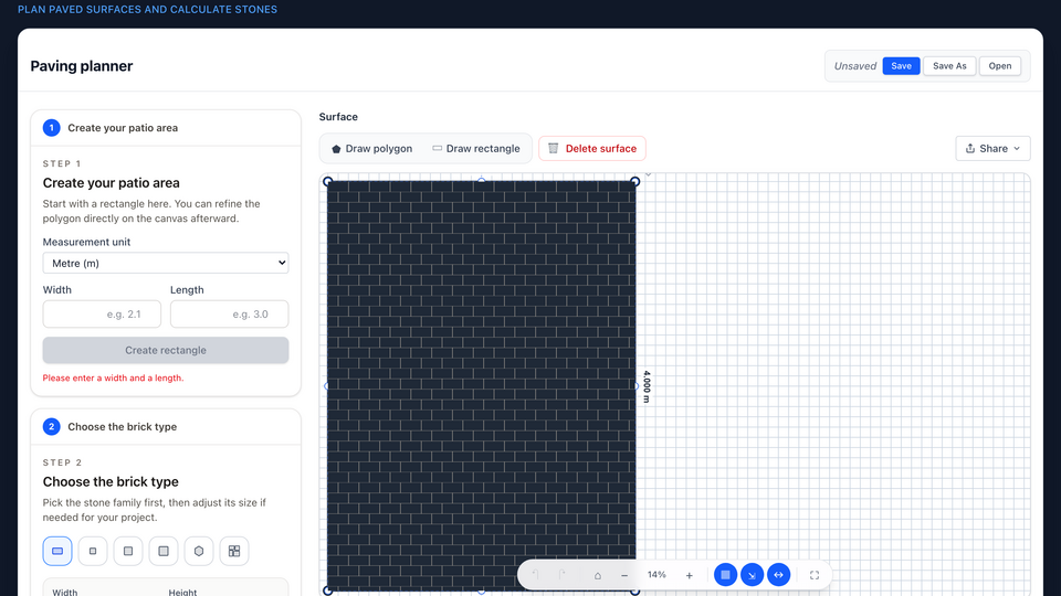 Screenshot of PatioPlanner