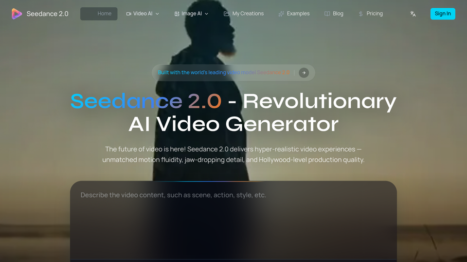 Screenshot of Seedance 2.0
