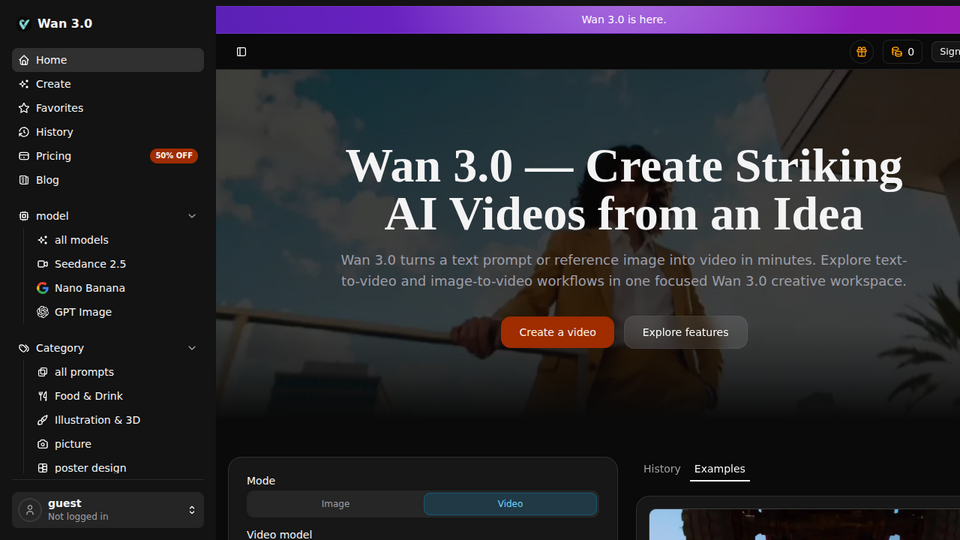 Screenshot of Wan 3.0