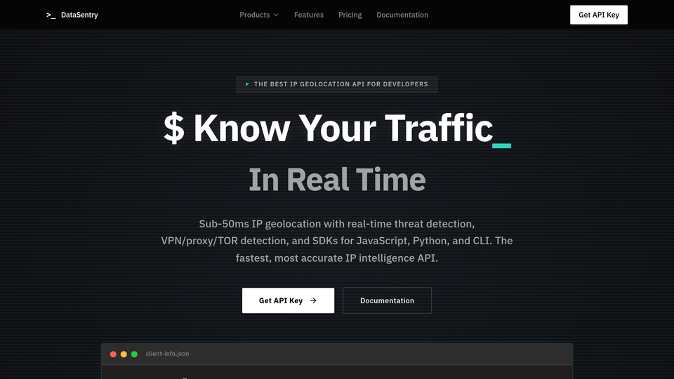 Screenshot of DataSentry