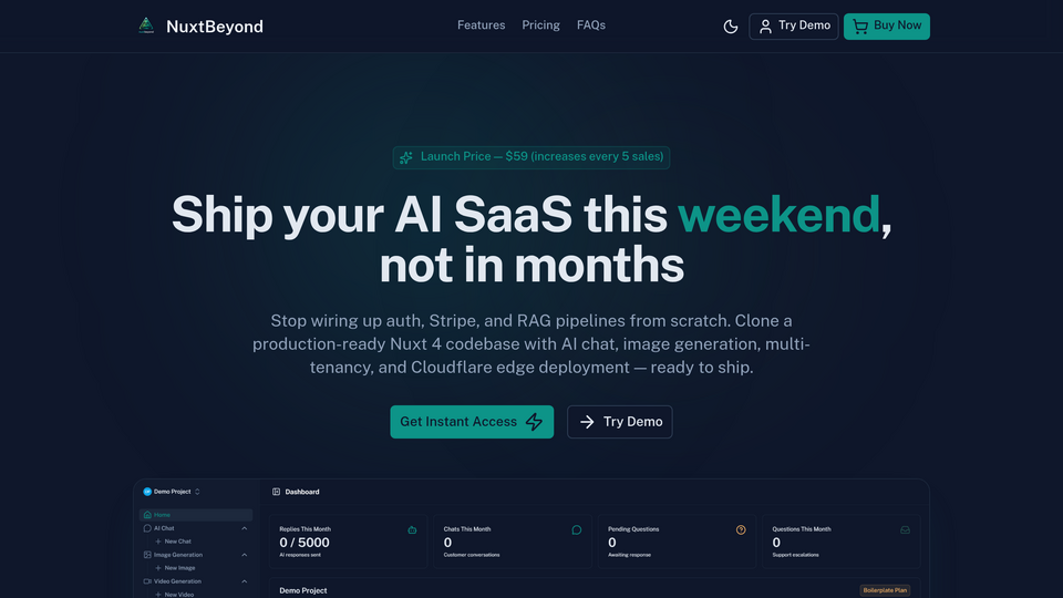 Screenshot of NuxtBeyond