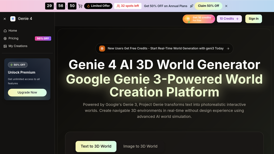 Screenshot of genie3