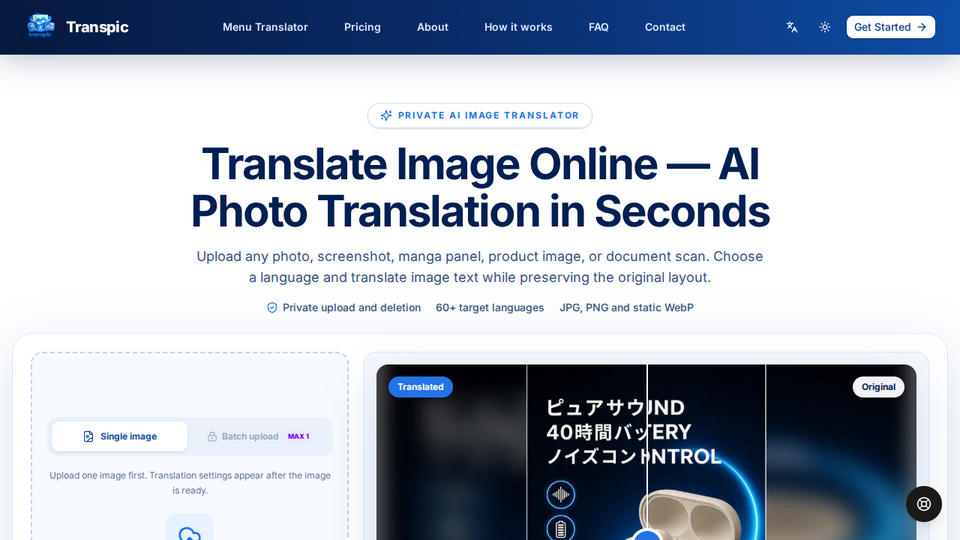 Screenshot of Transpic