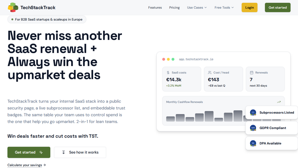 Screenshot of TechStackTrack