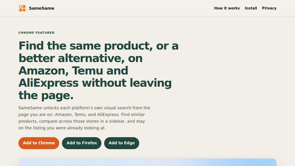 Screenshot of SameSame