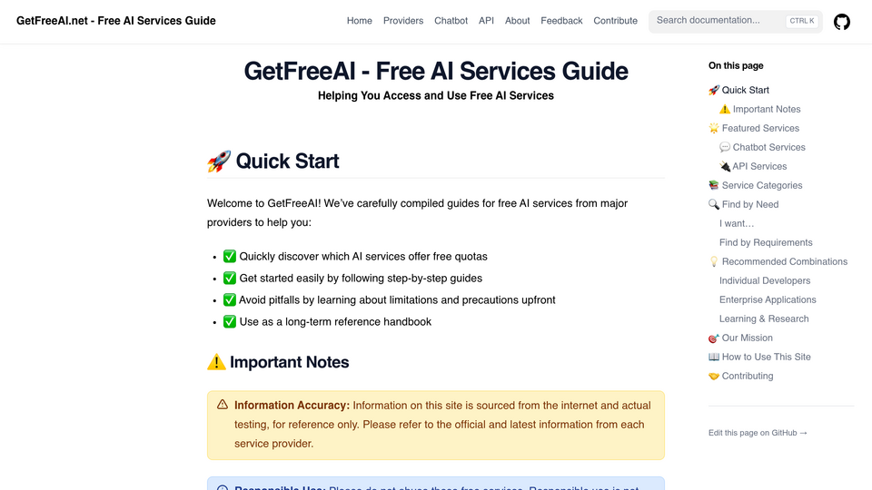 Screenshot of GetFreeAI