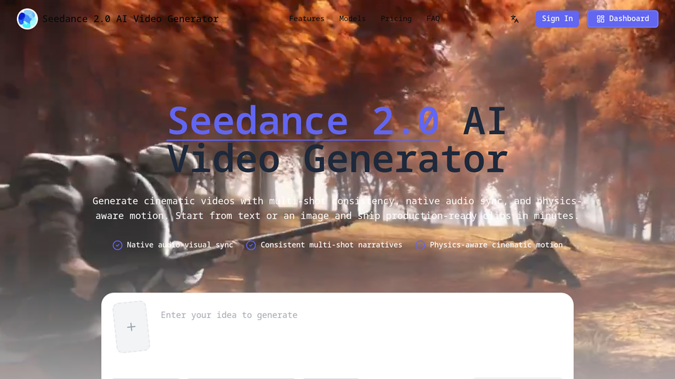 Screenshot of Seedance 2 Pro