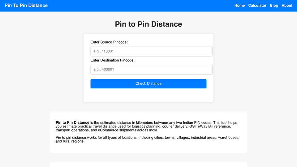 Screenshot of Pin To Pin Distance