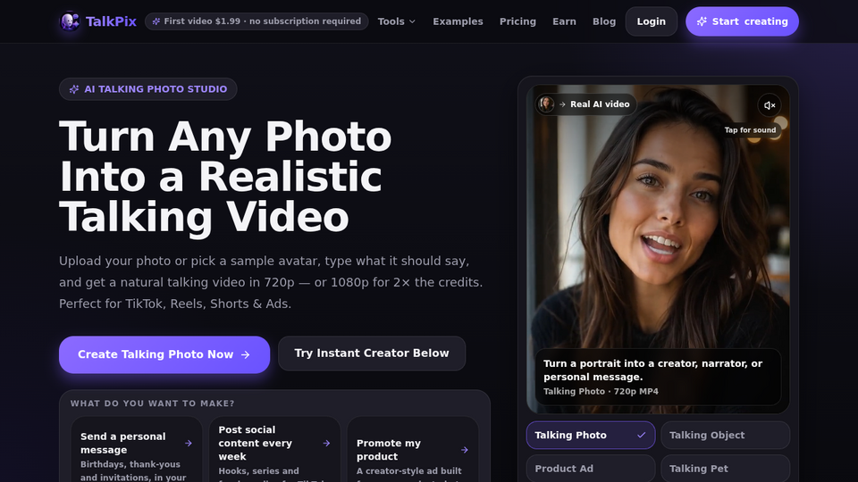 Screenshot of TalkPix