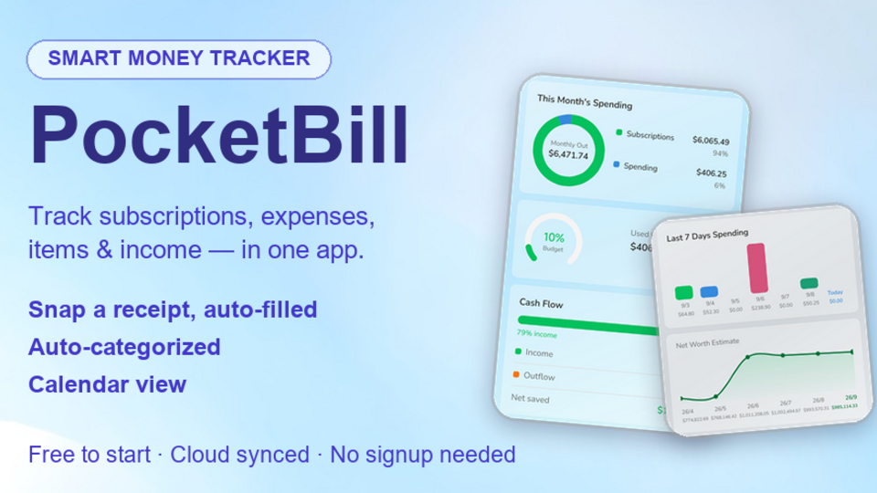Screenshot of PocketBill