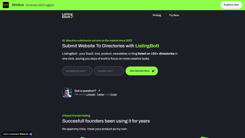 Screenshot of Listingbott