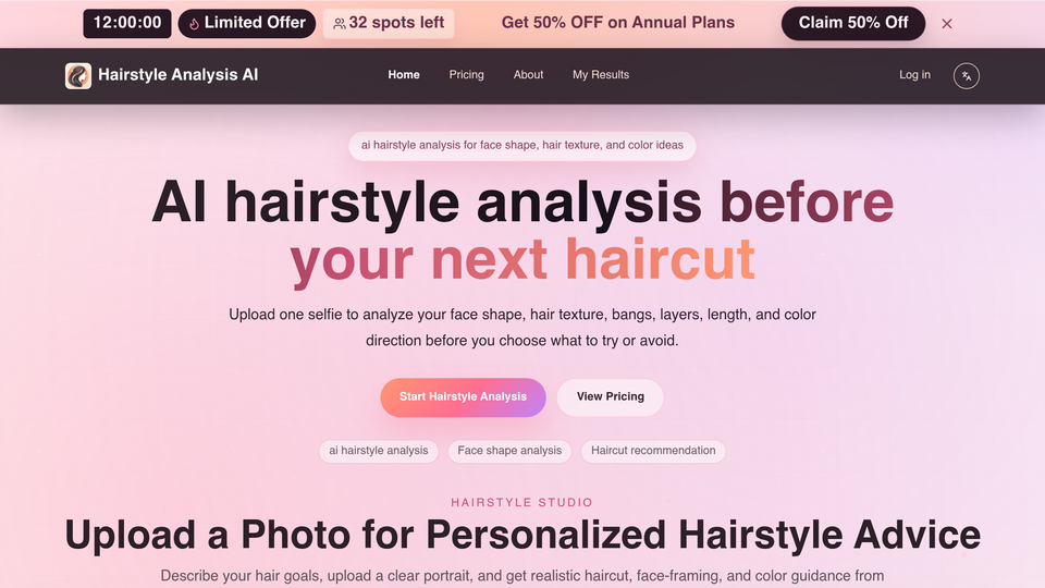 Screenshot of HairStyle AI