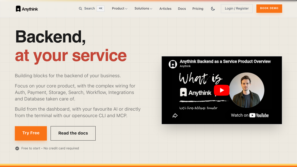 Screenshot of Anythink