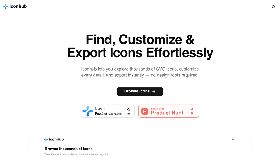 Screenshot of Iconhub
