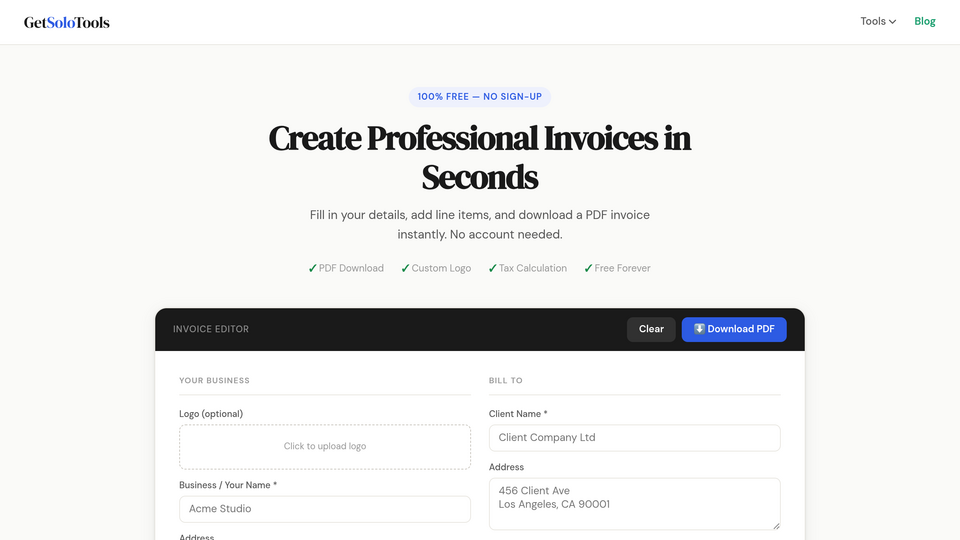 Screenshot of GetSoloTools