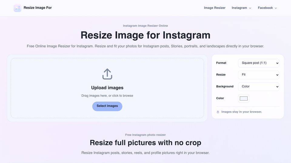 Screenshot of Resize Image For