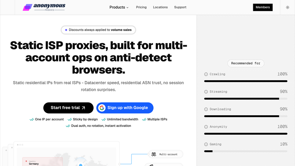Screenshot of ISP Proxies