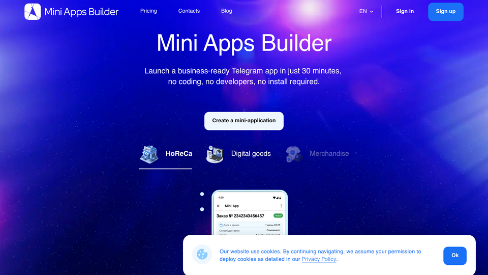 Screenshot of Mini Apps Builder
